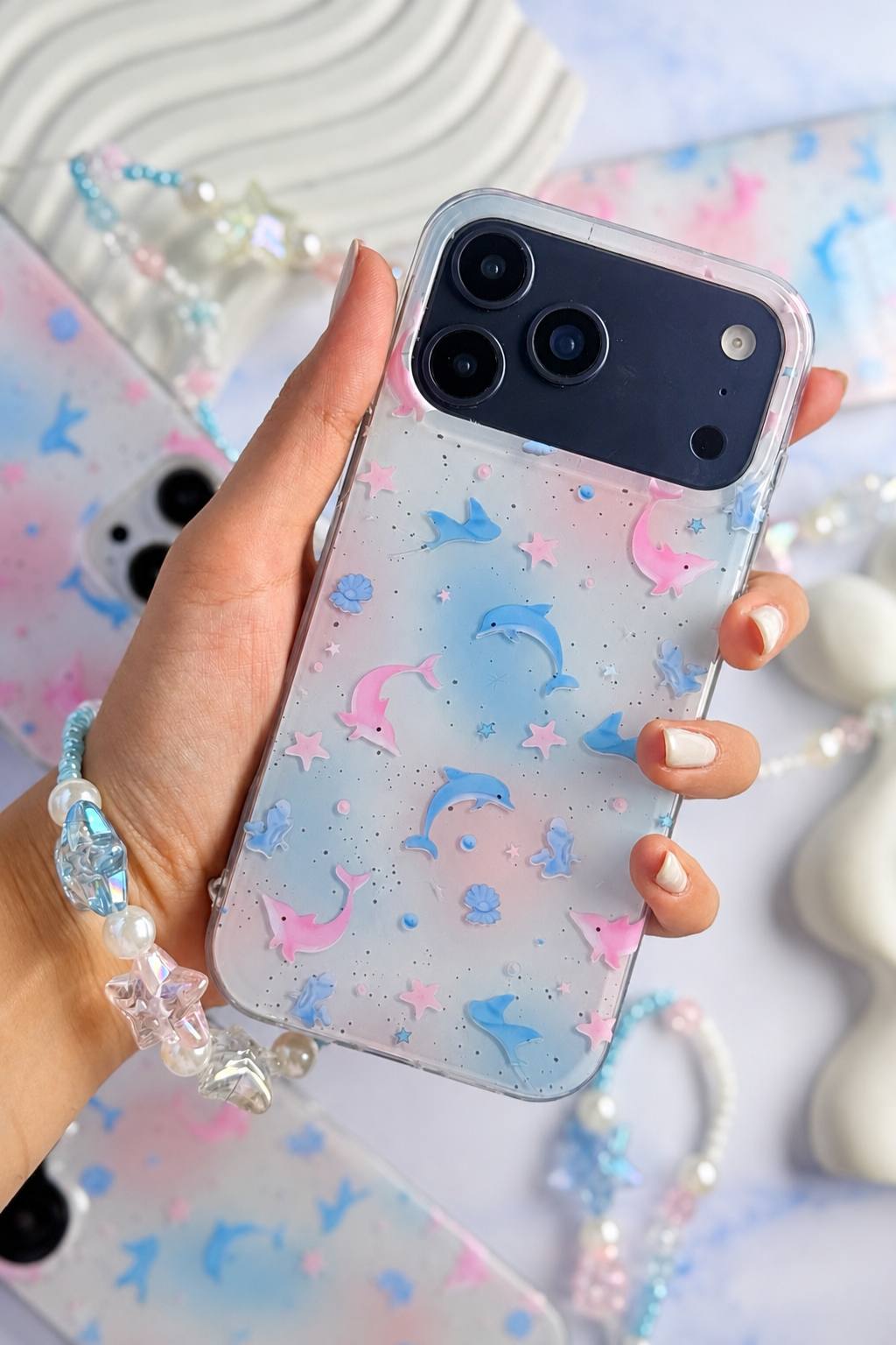 ⁨	قاب گوشی دلفین  Pastel Star Dolphin