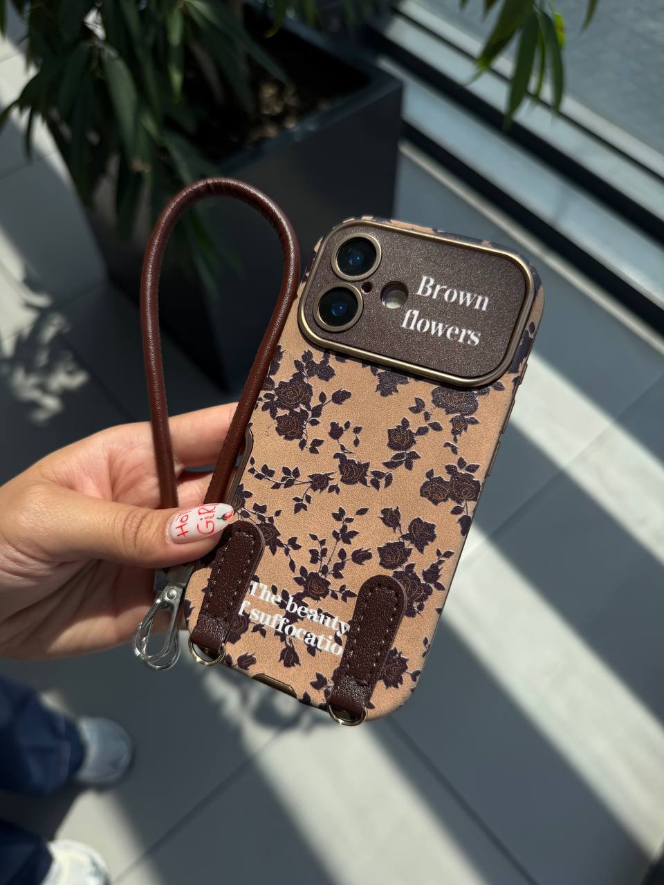 قاب گوشی ایفون brown flower